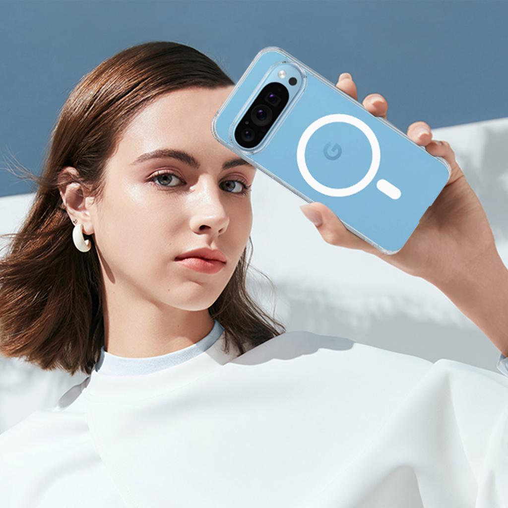 Магнитный чехол для Google Pixel 9 Pro, совместимый с прозрачным чехлом MagSafe из ТПУ и акрила