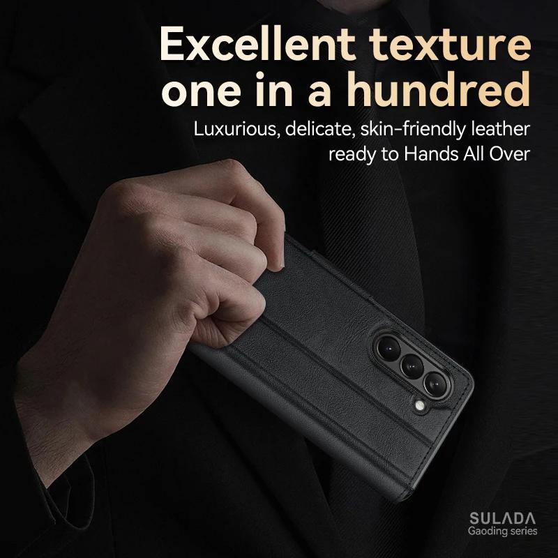 Best Protection Wallet Leather Coque Case for Samsung Galaxy Z Fold 5 5G Fold5 Fold4 Fold2 Fold3 Fold 3 4 2 Card Holder Covers