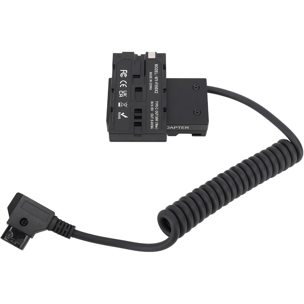 D-Tap - NP F550 DC Coupler Dummy Battery, Short Circuit Protection F550 Type C Output ABS Metal D-Tap