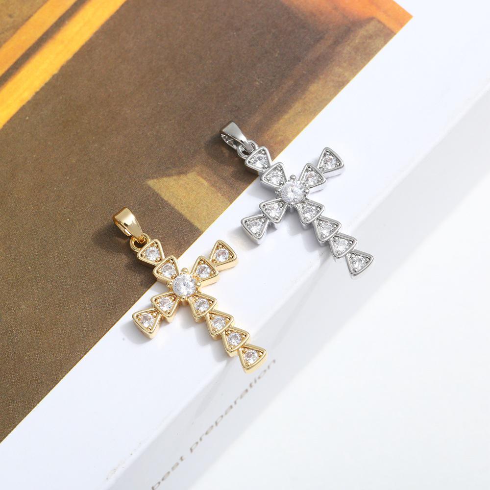 Панк Стиль Медная Циркониевая Подвеска Крест