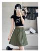 Apricot 2025 Women's A-line Elastic Waist Skirt Shorts - Loose, Slimming, Anti-exposure.