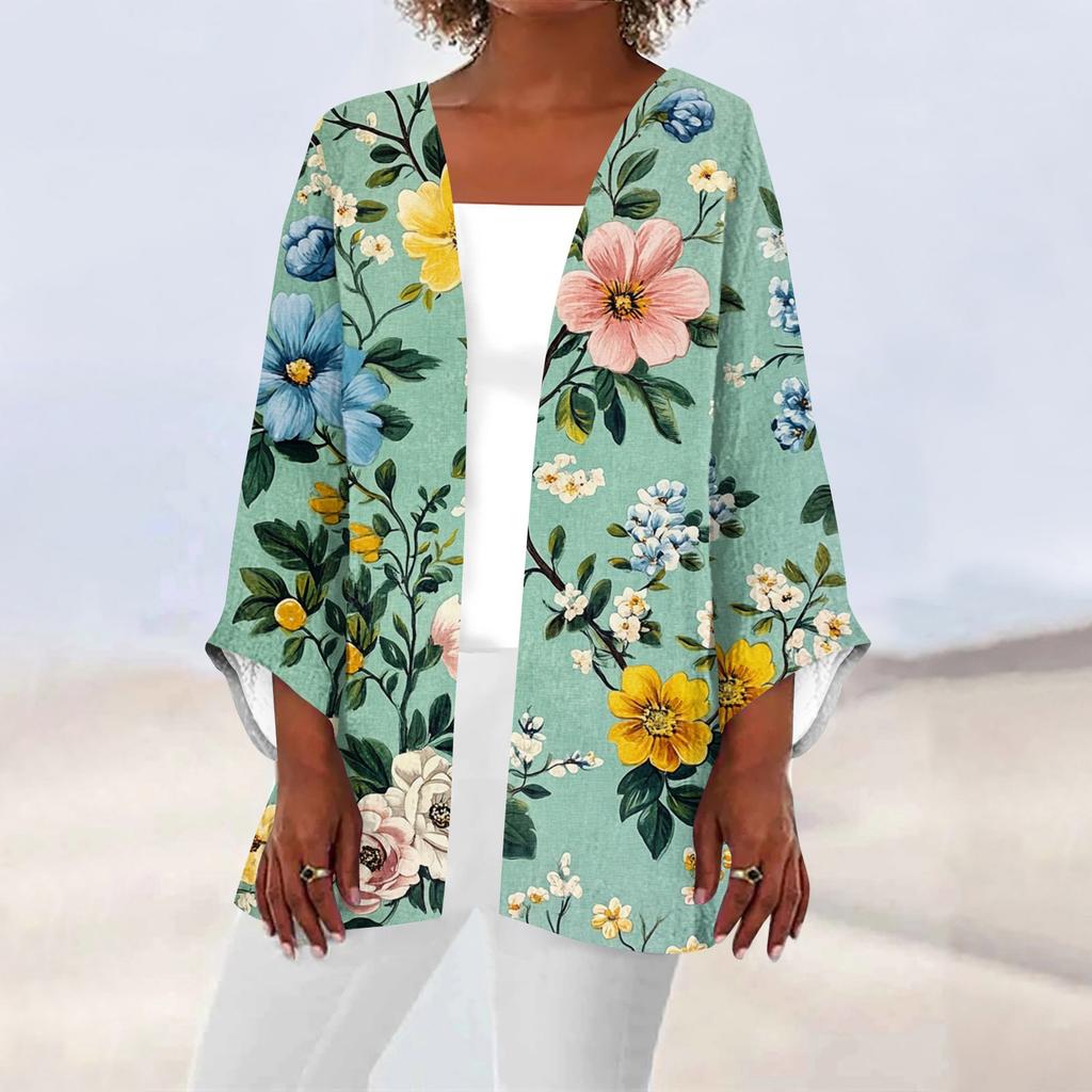 Женская повседневная и модная легкая куртка средней длины с принтом, кардиган, кардиган