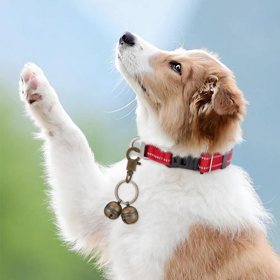 Колокольчик для ошейника для домашних животных, очень громкий колокольчик для отслеживания домашних животных, медные колокольчики с зажимом-лобстером, подвесное кольцо для домашних животных, аксессуары для кошек и собак