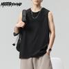Базовые летние мужские топы, спортивная майка, повседневная однотонная жилетка из чистого хлопка, трендовая футболка без рукавов с буквенным принтом, мягкая и удобная мужская одежда