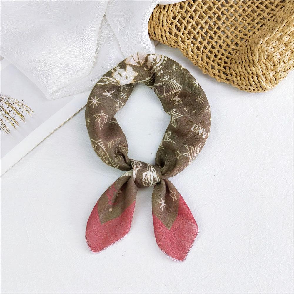 Маленький квадратный шарф из хлопка и льна, шелковый шарф, женский, весна и осень, новый стиль, художественный и универсальный, модный, темпераментный шарф-повязка на голову