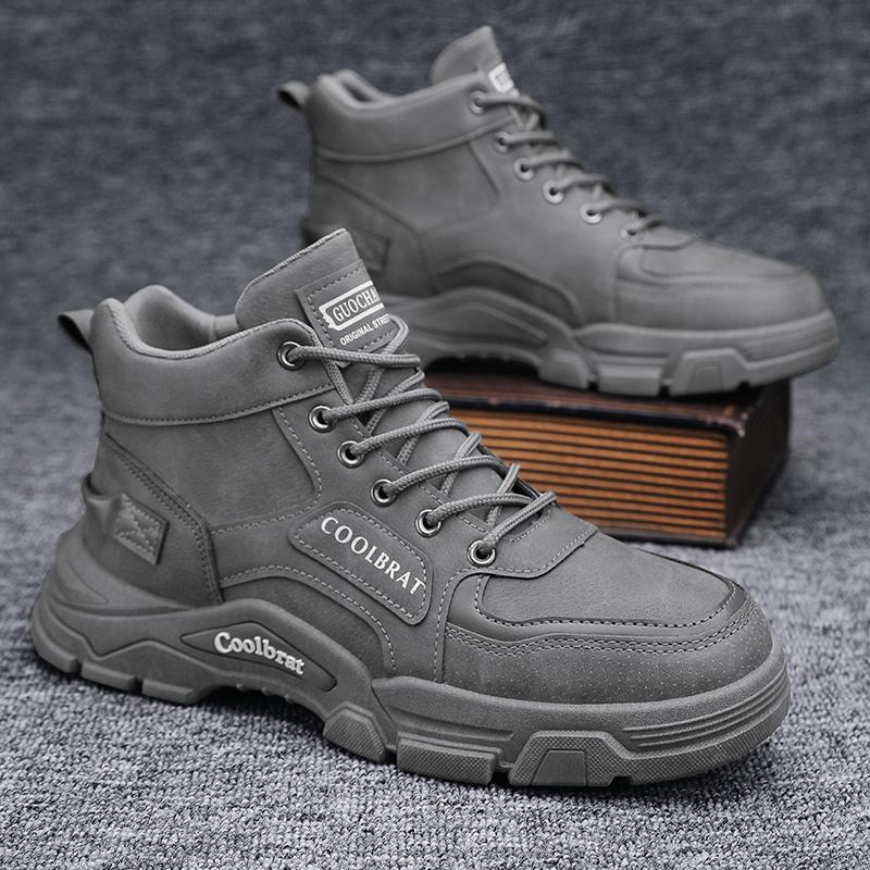 High Top Mens Boots Autumn Winter Men's Shoes Work Safety Sneakers Winter Outdoor Casual Sports Sneakers Male Ankle Boots