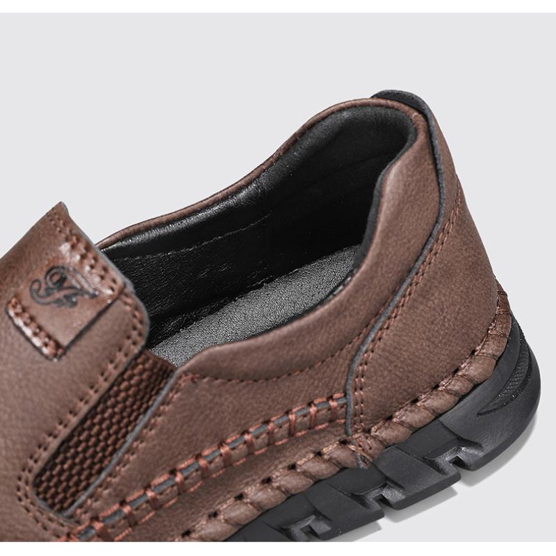 Мужская повседневная обувь, кожаные мокасины ручной работы, качественные мокасины на плоской подошве, мужские кроссовки