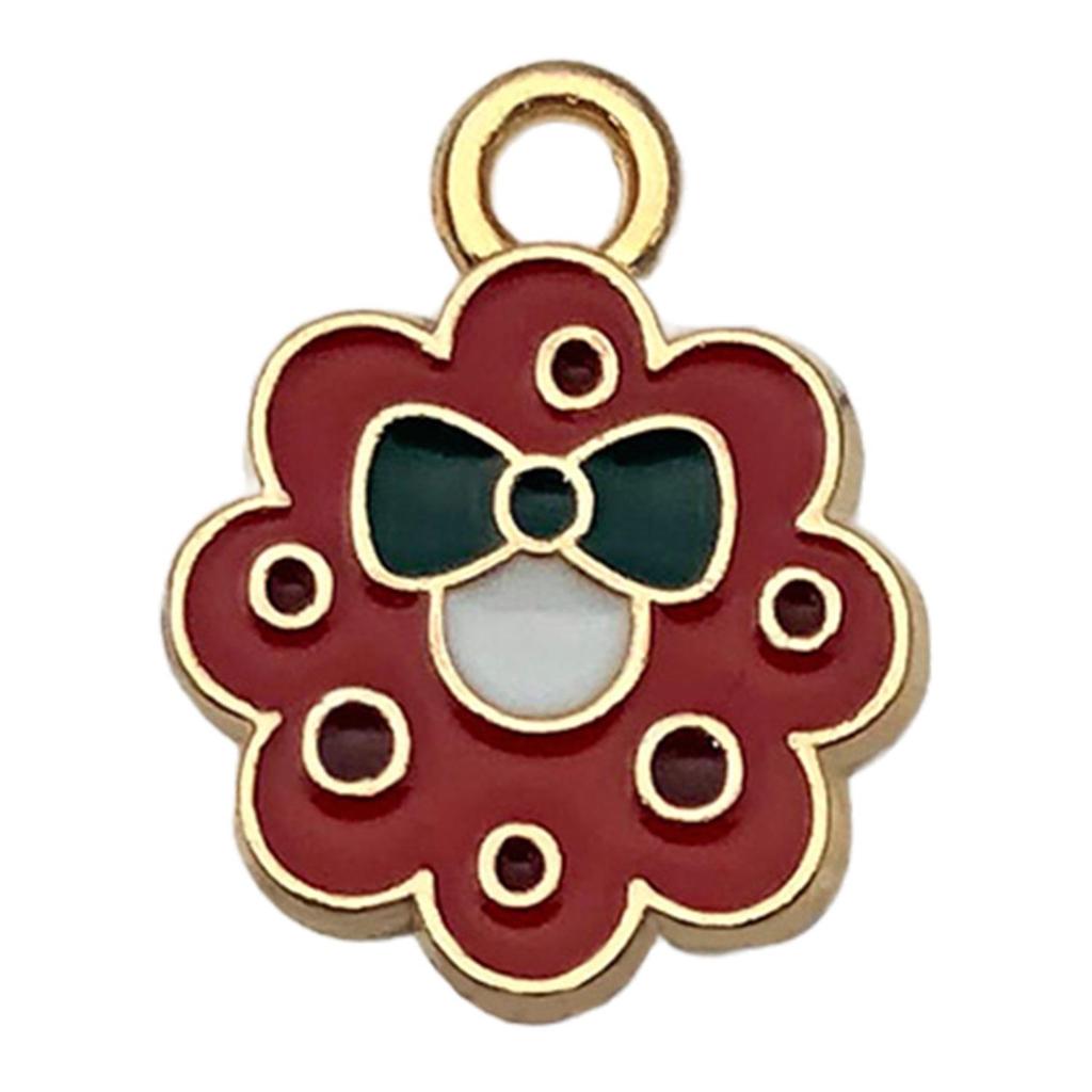 Set of 50 Christmas Oil Drop Pendants: Cute Santa, Snowman, Tree DIY Jewelry Accessories