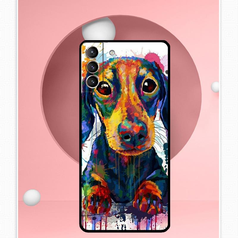Милый чехол с изображением собак и таксы для Samsung Galaxy S24 Ultra S22 Plus S20 S21 FE S8 S9 S10 Note 10 20 S23 Ultra Cover