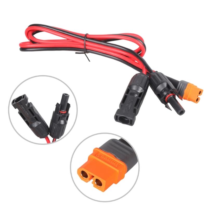 Водонепроницаемый кабель питания MC4 на XT60IF (гнездо), 12AWG, для солнечной зарядки и наружного хранения энергии
