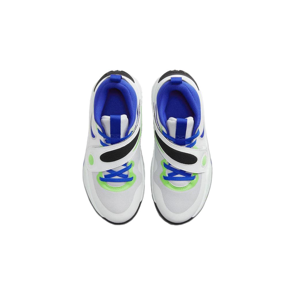 Nike Team Hustle D11 GS Green Strike Racer Синие детские кроссовки White Summit-White Pure-Platinum DV8996-101