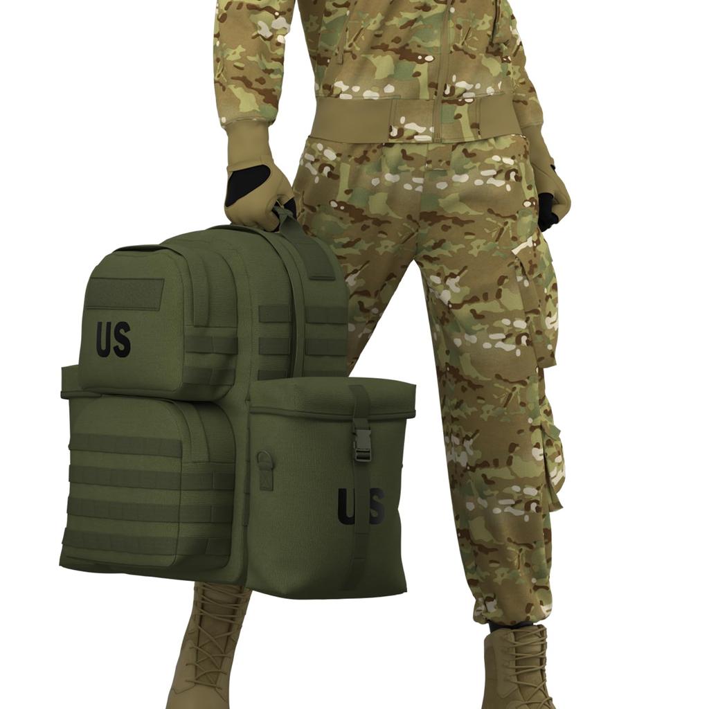 Военный рюкзак Molle II Армейский средний рюкзак 50 л с рамой для скалолазания и кемпинга Оливковый [Akmax.cn] Мультикам/зеленый (Рамка Драб)