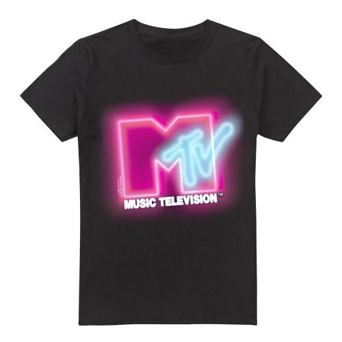MTV Mens Neon Sign Logo T-Shirt