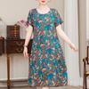 Summer Elegant Long Dresses for Women Plus Size Short Sleeve Vintage Print Summer Dress Female Clothing