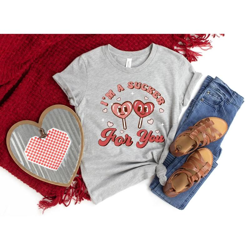 Im A Sucker For You T Shirt Lollipop Valentines Day Funny Valentine Couple S Her
