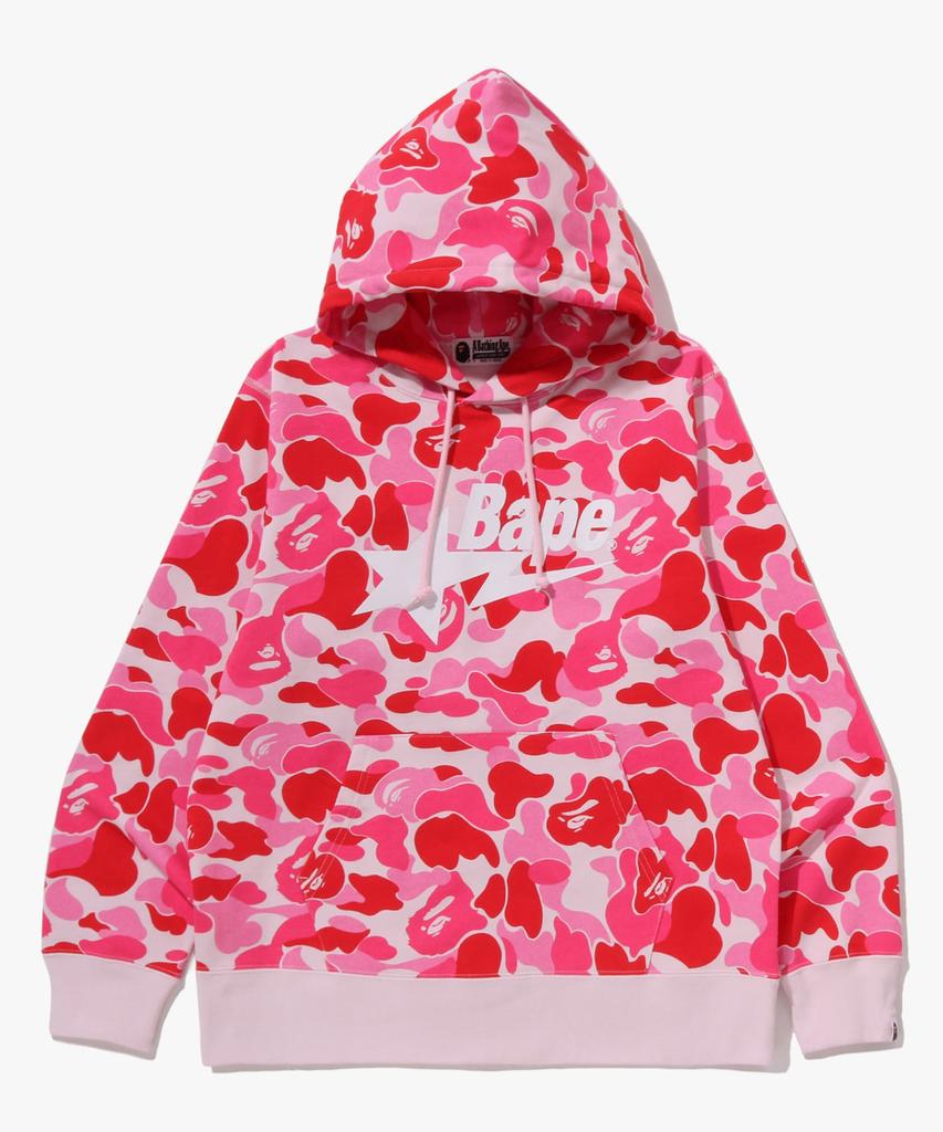 Abc Camo Bape Star Pullover Hoodie (M) Pink
