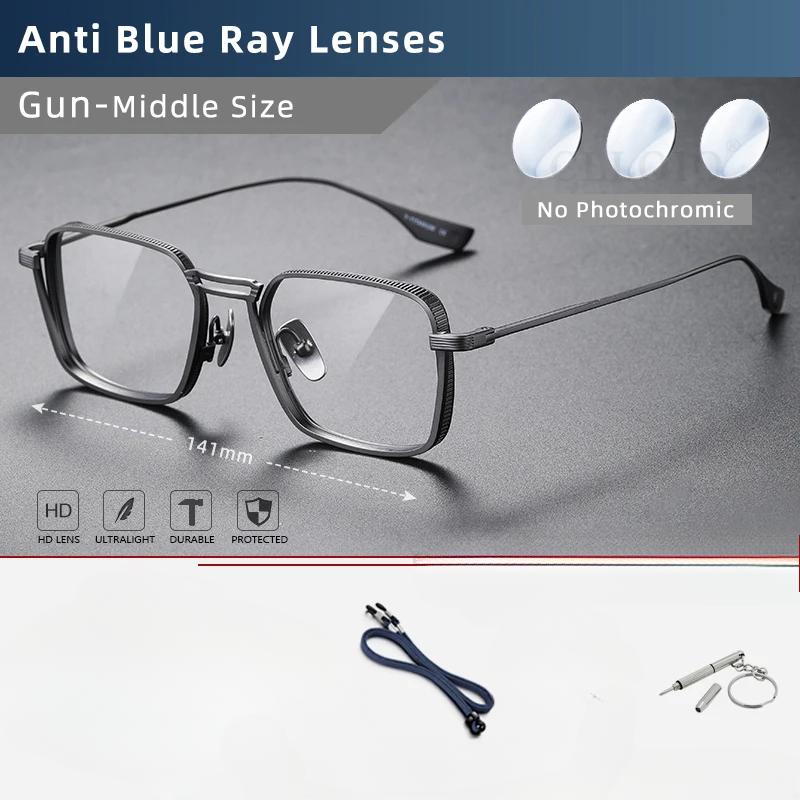 CLLOIO Чистый титановый блокирующий синий свет мужские очки для чтения оправы для очков для близорукости ручной работы фотохромные очки по рецепту