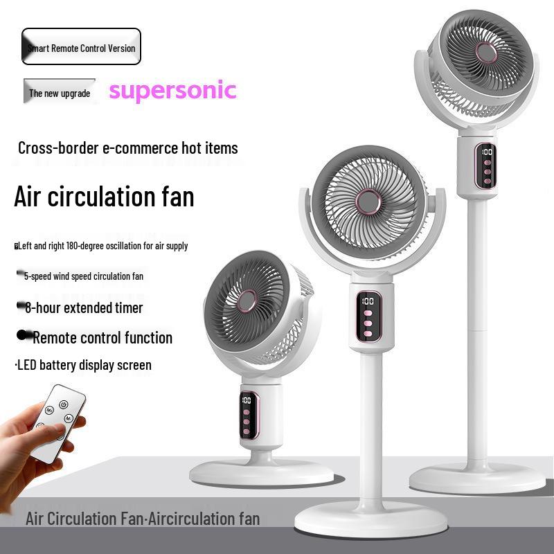 Перезаряжаемый oscillating напольный и настольный вентилятор с голосовым управлением - Электрический вентилятор двойного назначения с таймером