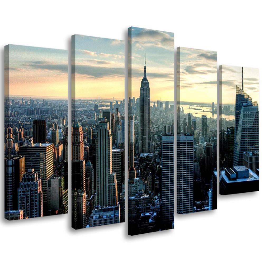 Five Piece Picture Canvas Print New York City Architecture