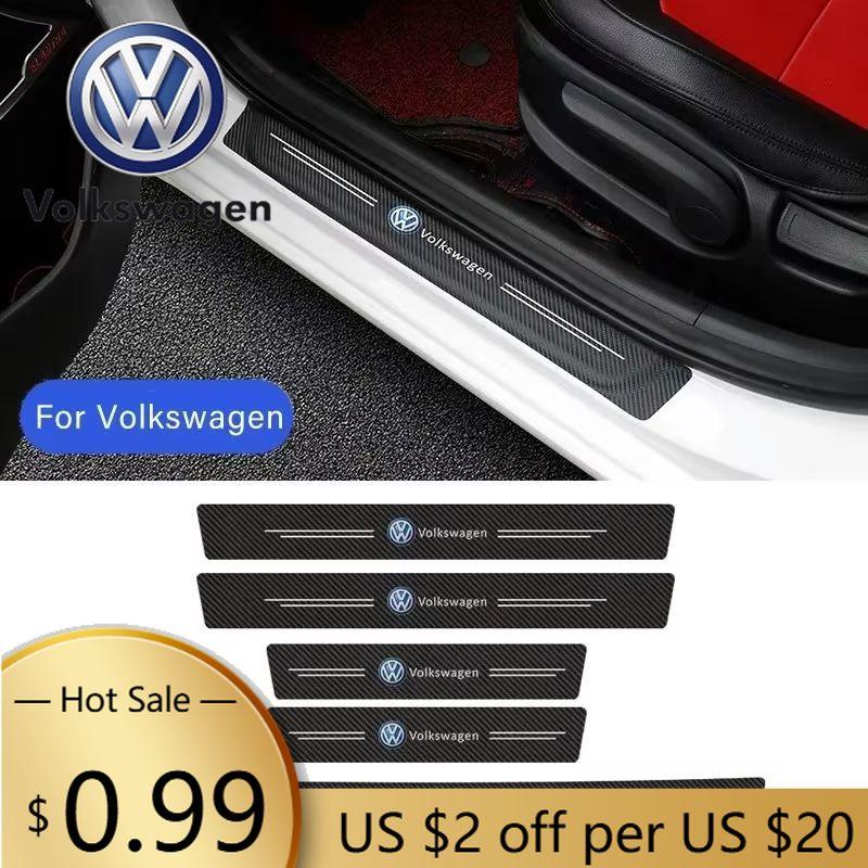 Для VOLKSWAGEN VW Наклейки на пороги дверей автомобиля Полосы на бампер багажника Для Volkswagen Passat Santana Tiguan Bora Jetta Beetle Scirocco