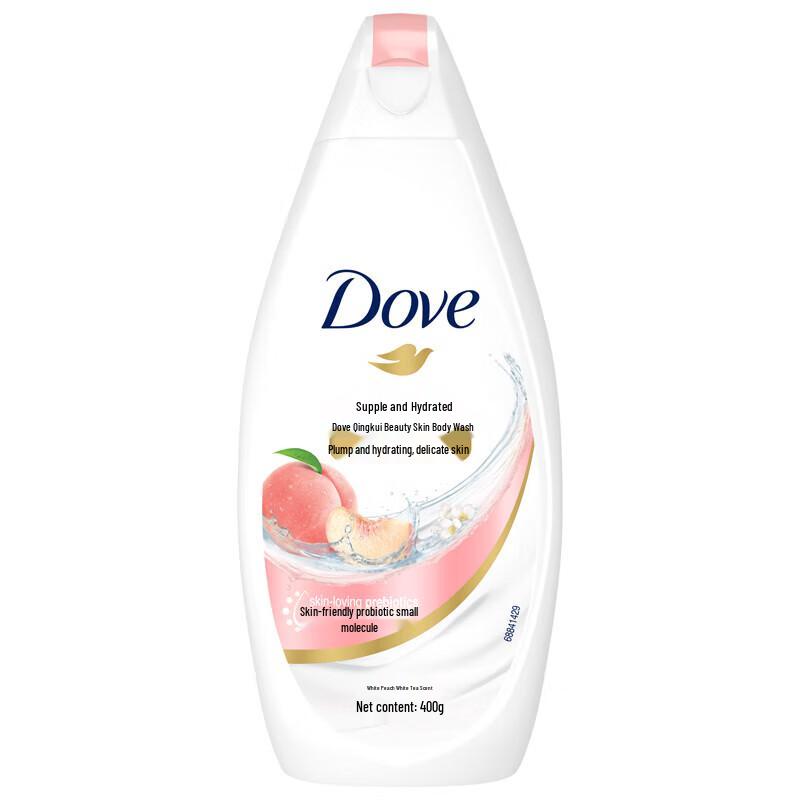 DOVE Эластичный и увлажняющий гель для душа с ароматом белого персика и белого чая
