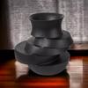 Black Decorative Layered Vase Large - 33cm Matte