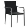 VidaXL Garden Chairs with Cushions Set of 2 Black 56x59x84 Cm Rattan 364094