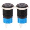 2 шт. Черный самоблокирующийся металлический переключатель IP65 с LED-лампой и символом 16 мм