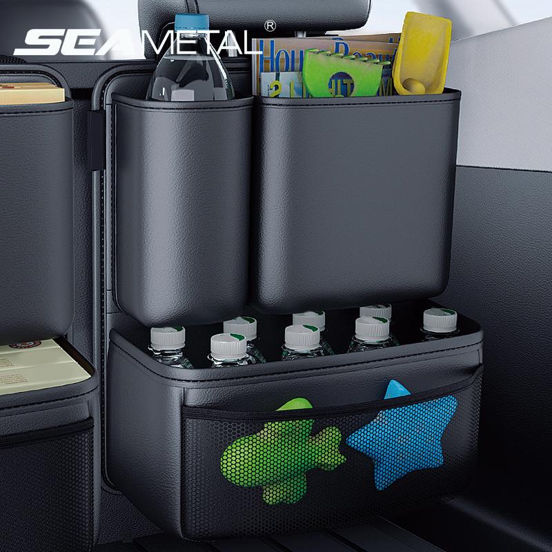SEAMETAL Кожаный органайзер для хранения в багажник автомобиля, съемный карман на спинку сиденья, подвесные органайзеры для джипов, внедорожников, минивэнов