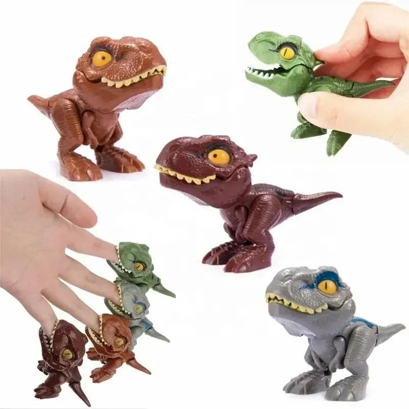 20-1PCS Finger Dinosaur Tricky Tyrannosaurus Finger-biting Dinosaurs Movable Joints Hand Doll Prop Dino Toys for Children Gifts