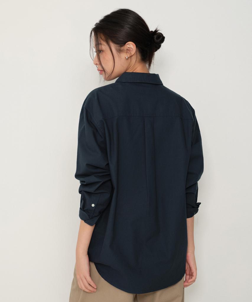 MUSINSA STANDARD WOMAN Women'S Relaxed Oxford Shirt [Navy]