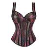 Стимпанк Корсет Чашка Молния Сбоку Бретели Корсет Овербаст Тренажер для Талии Бюстье
