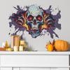 Fun-e111 Halloween Broken Wall Flame Skull Bedroom Living Room Background Decoration Wall Stickers Self-adhesive