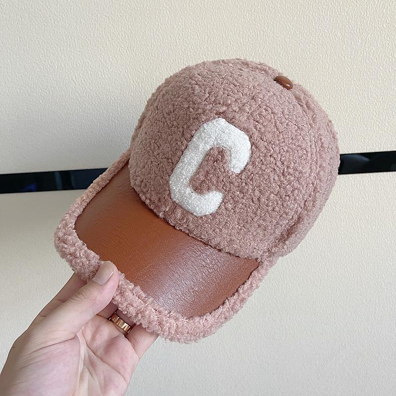 Letter Embroidery Winter Fuzzy Baseball Cap, Curved Brim Windproof Casual Dad Hat Trucker Hat for Outdoor