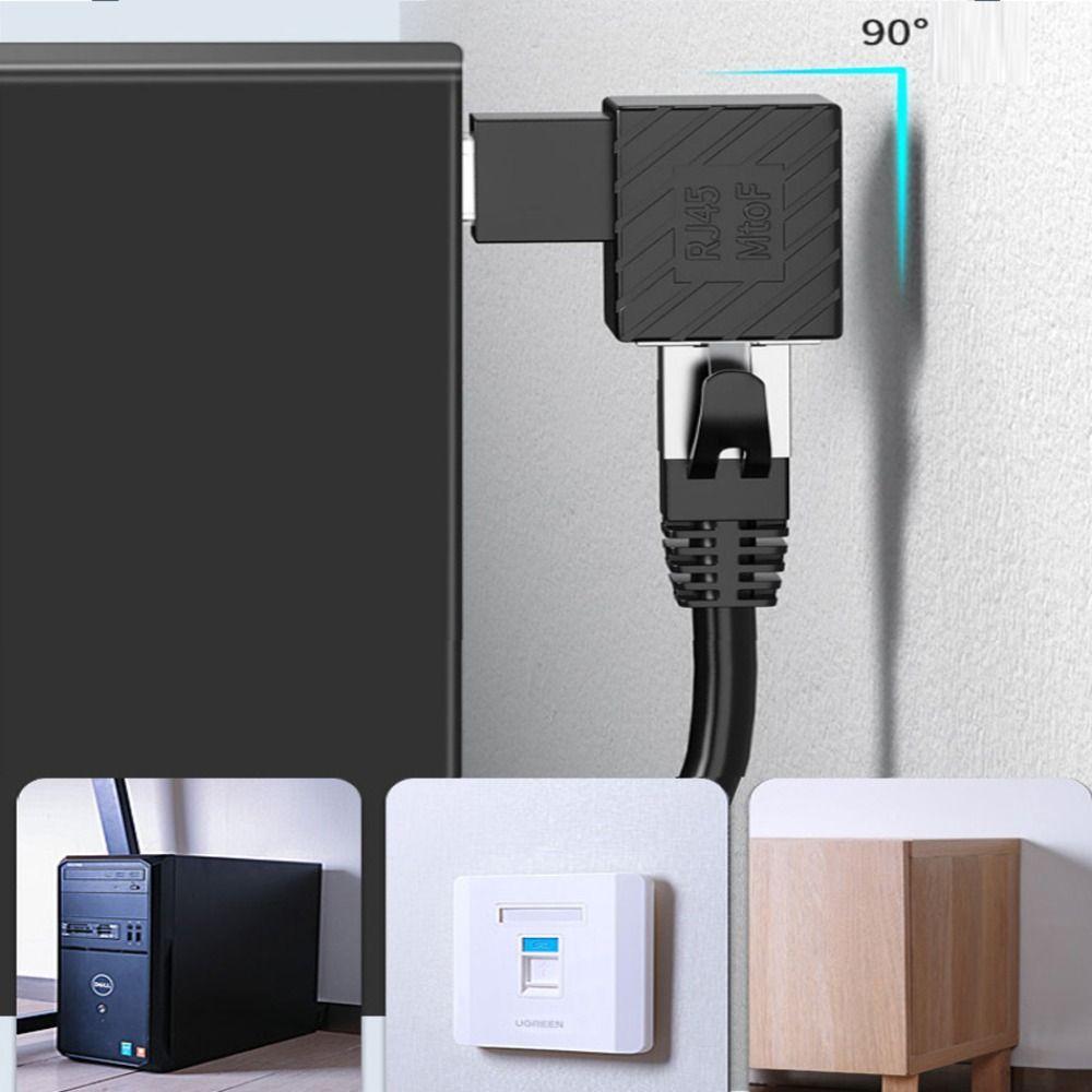 90 Degree Network Cable Connector LAN Extension Adapter for Cat5 Cat6 LAN Ethernet Network Cable