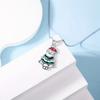 Christmas Santa Geometric Pendant Necklace With Micro Inlaid Alloy For Holiday Celebration