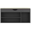 Shoe Bench with Cushion Gray 104x30x49 cm Engineered Wood