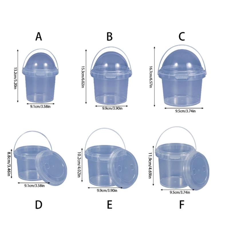 Durable Clear Plastic Food Storage Box Freezer Safe Container Milk Teas Bucket For Restaurants Catering Home Use