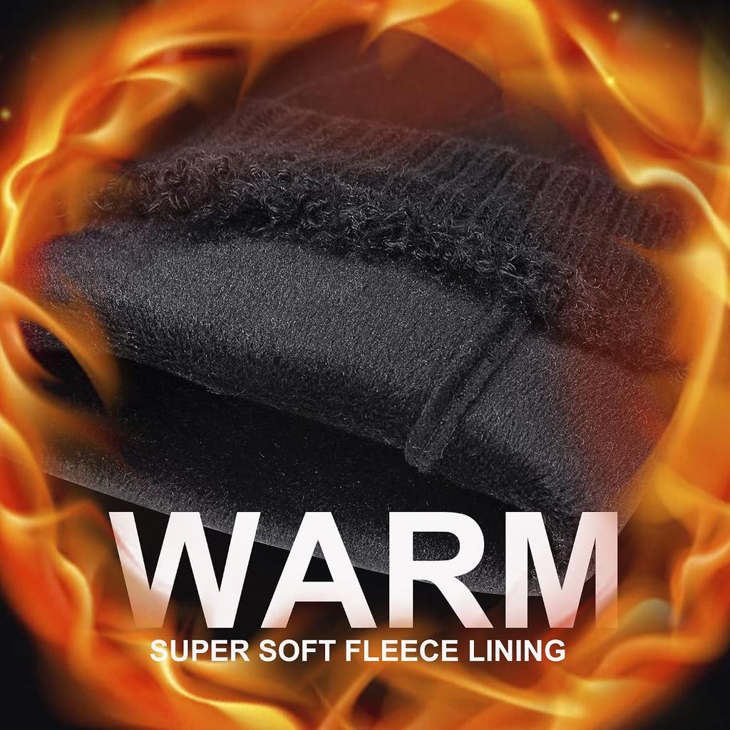 Winter Suede Gloves Women, Warm Wool Lining Touchscreen Texting
