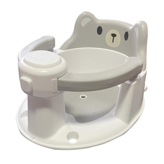 Стульчик для купания с дизайном мультяшного животного, Детское безопасное сиденье с ограждением, Противоскользящее дно, Поддерживающее положение при сидении, Высокая спинка, Инструмент для купания