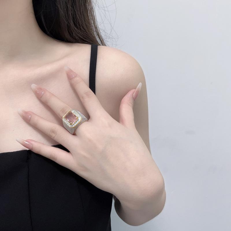 Хип-хоп стиль цирконовое кольцо, роскошное личностное изумрудное мужское и женское кольцо ювелирные изделия партия