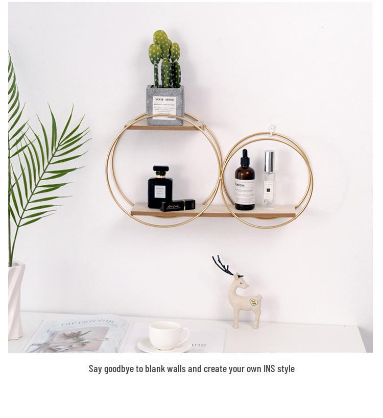 Круглая настенная полка для украшения спальни, монтаж без перфорации