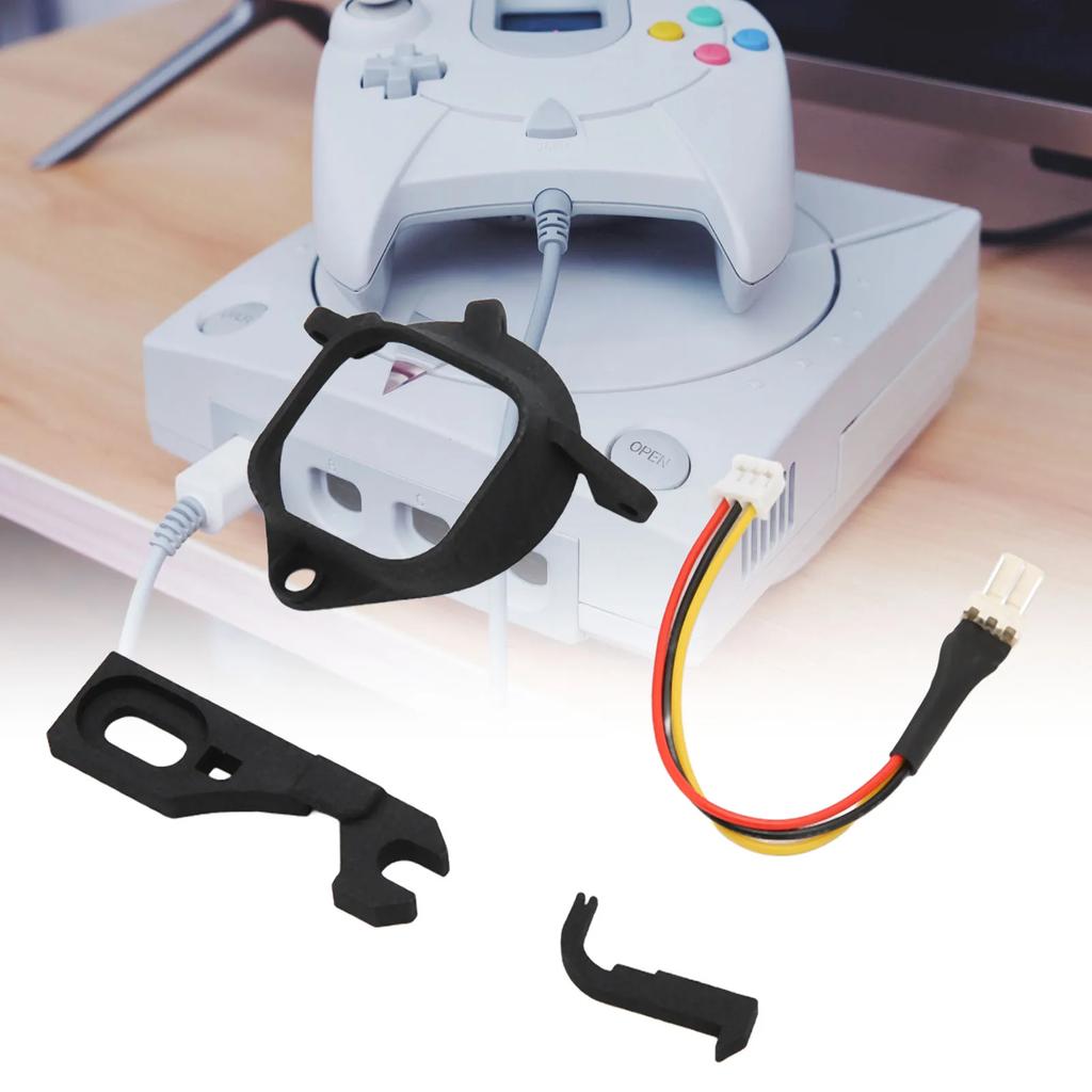 Mini Fan 3D Print Mount Kit Console Fan 3D Print Mount Kit Replacement Mini Brushless Cooling Fan Bracket for SEGA Dreamcast DC