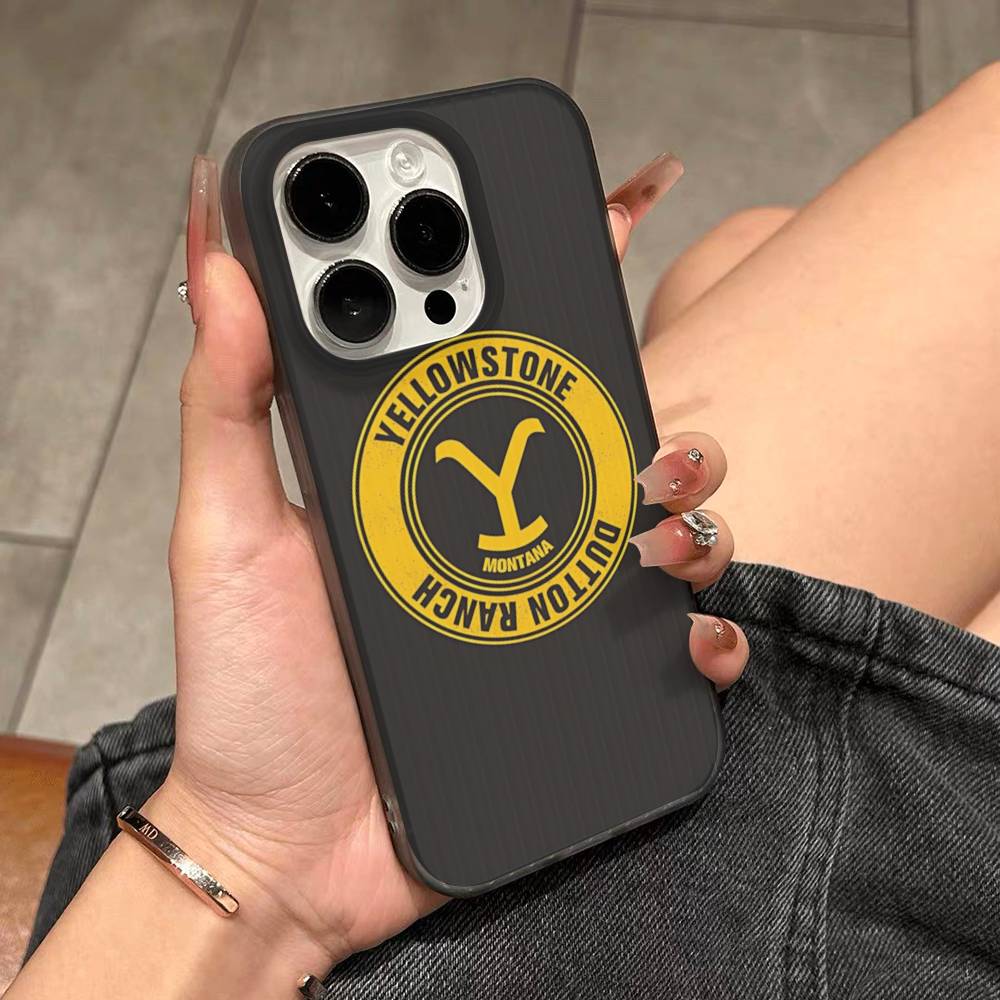 Чехол для телефона TV Y-yellowstoneS Логотип Для телефона 17 16 15 14 13 12 11 Pro Max Plus Pro Air Чехол для телефона Волнистая полоса Задняя крышка