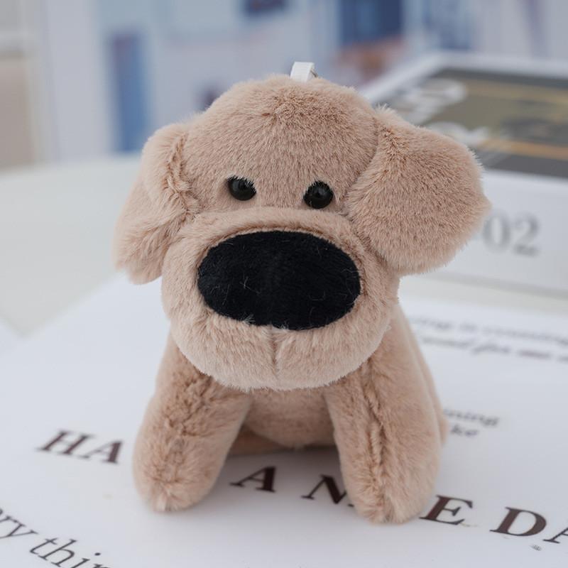 Charming Big Nose Puppy Plush Keychain Adorable Dog Bag Accessory Miniature Toy