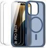 Protective Case - BOOLING - for iPhone 16 Pro Max - Navy Blue - Rigid - Wireless Charging Compatible