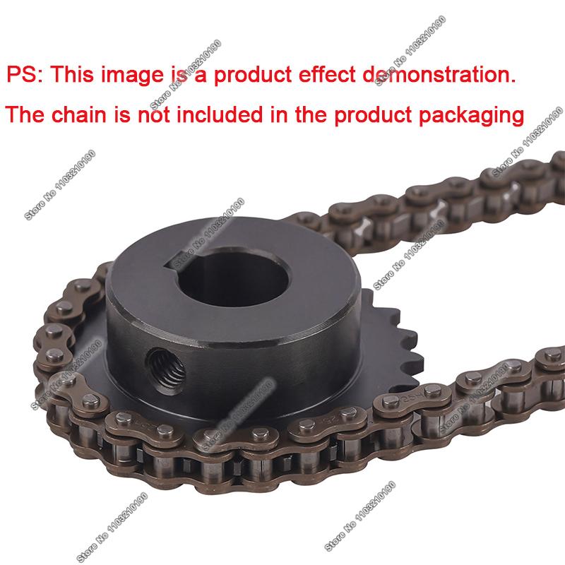1Pc 04C Roller Chain Drive Sprockets Wheel 17T to 40T with Keyway Hole Bore 10mm to 20mm 45# Steel Chain Gears Pitch 1/4" 6.35mm