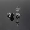 Stud Earrings Unisex Ear Piercing for Men Women 6mm Black Zircon Stylish Simplicity Silver Color Hip Hop Jewelry Gifts Wholesale