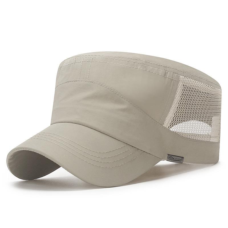 Быстросохнущая кепка, летняя сетчатая пористая плоская верхняя часть, защита от солнца и солнцезащитная кепка с утиным язычком, простые универсальные повседневные шляпы