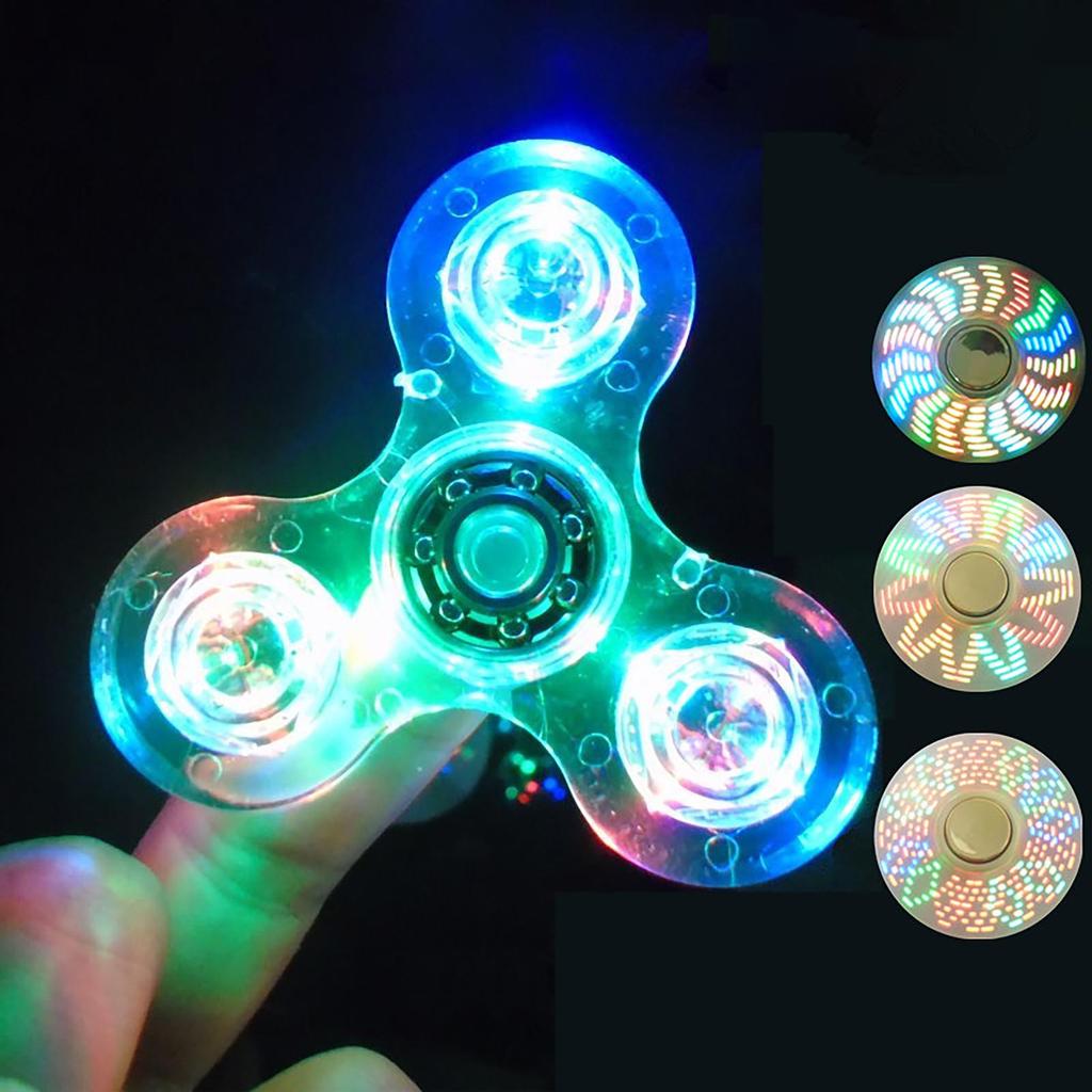 Folulus Crystal LED Light Finger Gyro Toy Anxiety Relief Toys For Children And Adults